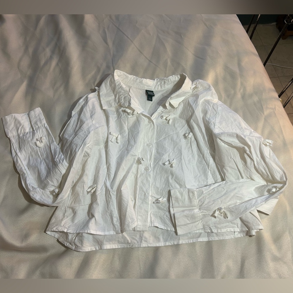 Wild Fable White Bow-Accent Jacket